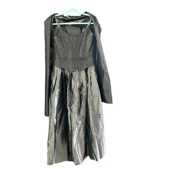 Scott McClintock Women's Black & Silver Sleeveless Evening Wedding Dress Size 12 - Picture 5 of 10